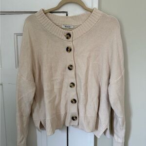 Madewell Beige Button-Up Cardigan
